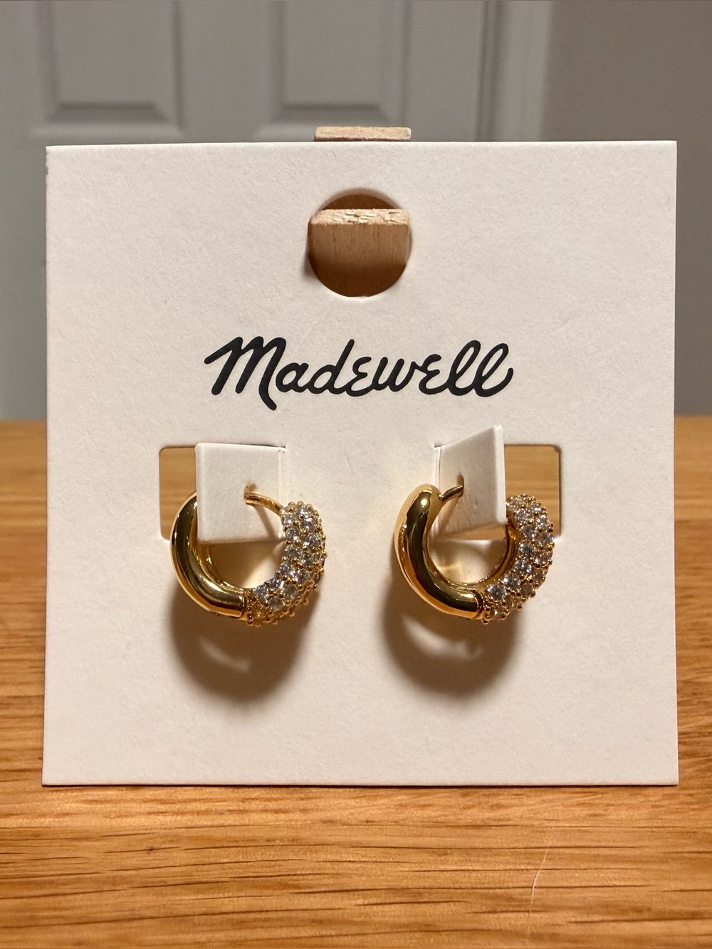 Madewell Pavé Double Huggie Hoops